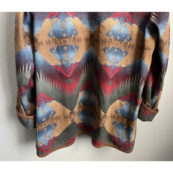 Vtg Jones New York Sport Women's M Aztec Southwestern Chore Barn Jacket Concho - Picture 10 of 11